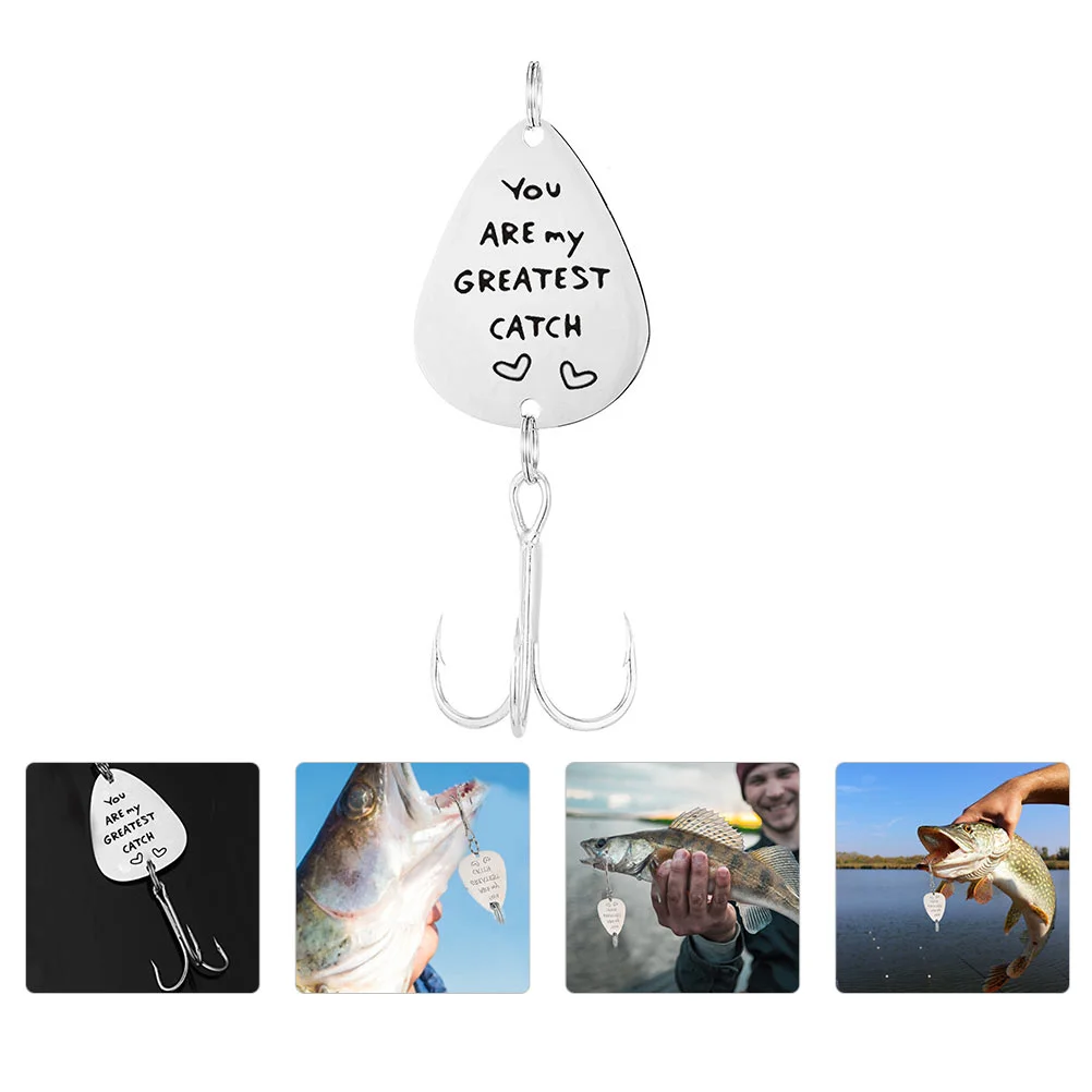 

Hook Lures Lure Gift Surf Personalized Fisherman Saltwater Spoon Trout Spoons Husband Mackerel Daddy Gifts Message Wedding