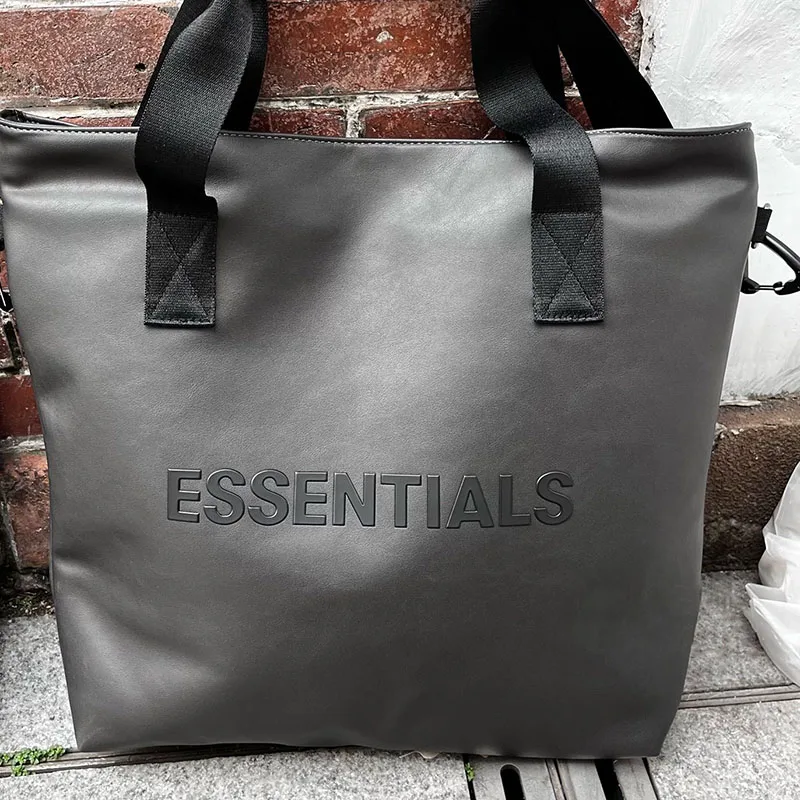 

ESSENTIALS High Quality Men Big Casual Tote Bag Female Handbag Office PU Leather Women Shopping Bags Luxury Large Capacity Bags