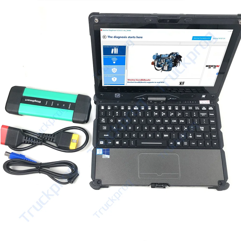Фото Ноутбук Getac 1005422179 для WEICHAI для Sinotruk EOL, сканер грузовика, диагностический инструмент, интерфейс OBD для Cororation Diagsmart Motor №2