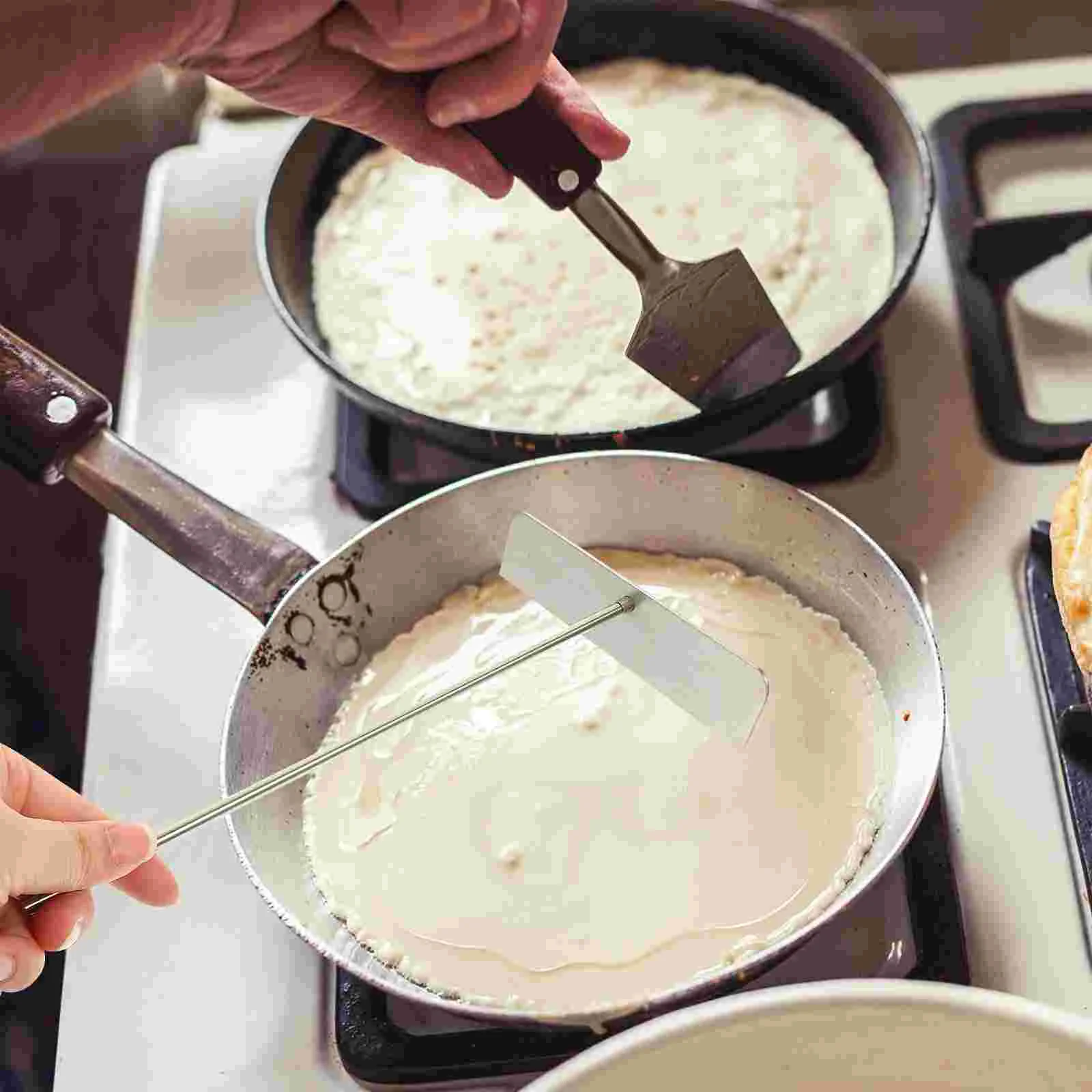 

Crepe Spreader Tool Maker Scraper T Pancake Shaped Spatula Dough Spreading Making Oil Tools Tortilla Pan Utensil Shape Crepes