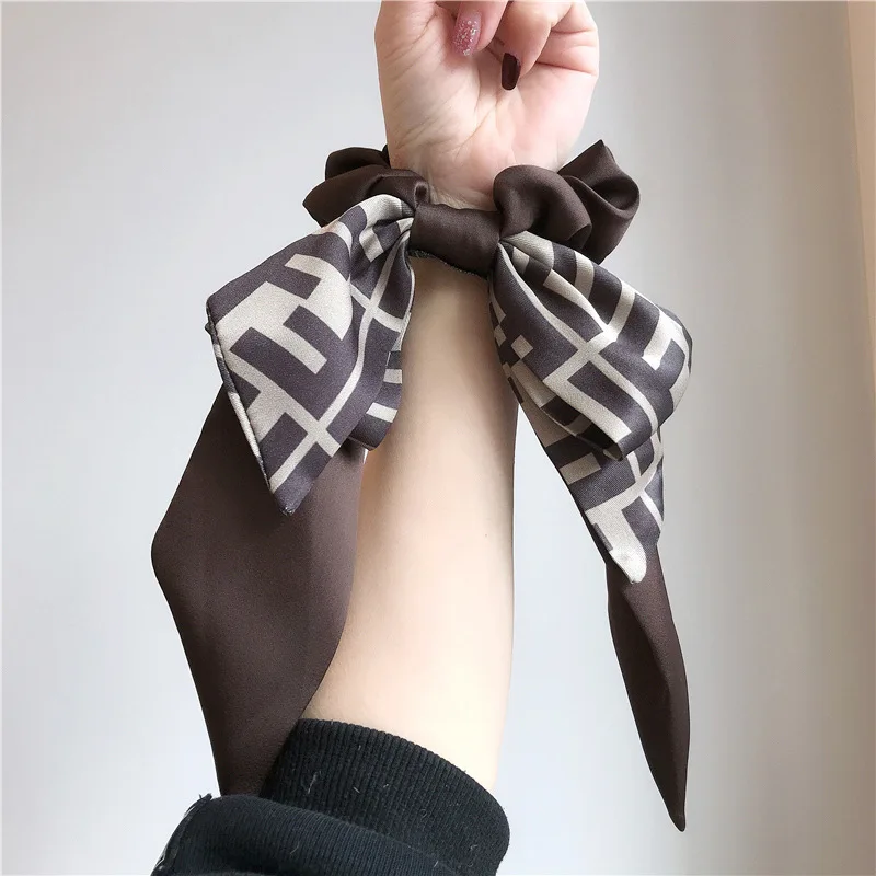 

New Chiffon INS Bowknot Hair Ties Scrunchies Headband Spring New Arival Ponytail Holder Elastic Hair Band Hair Accessories