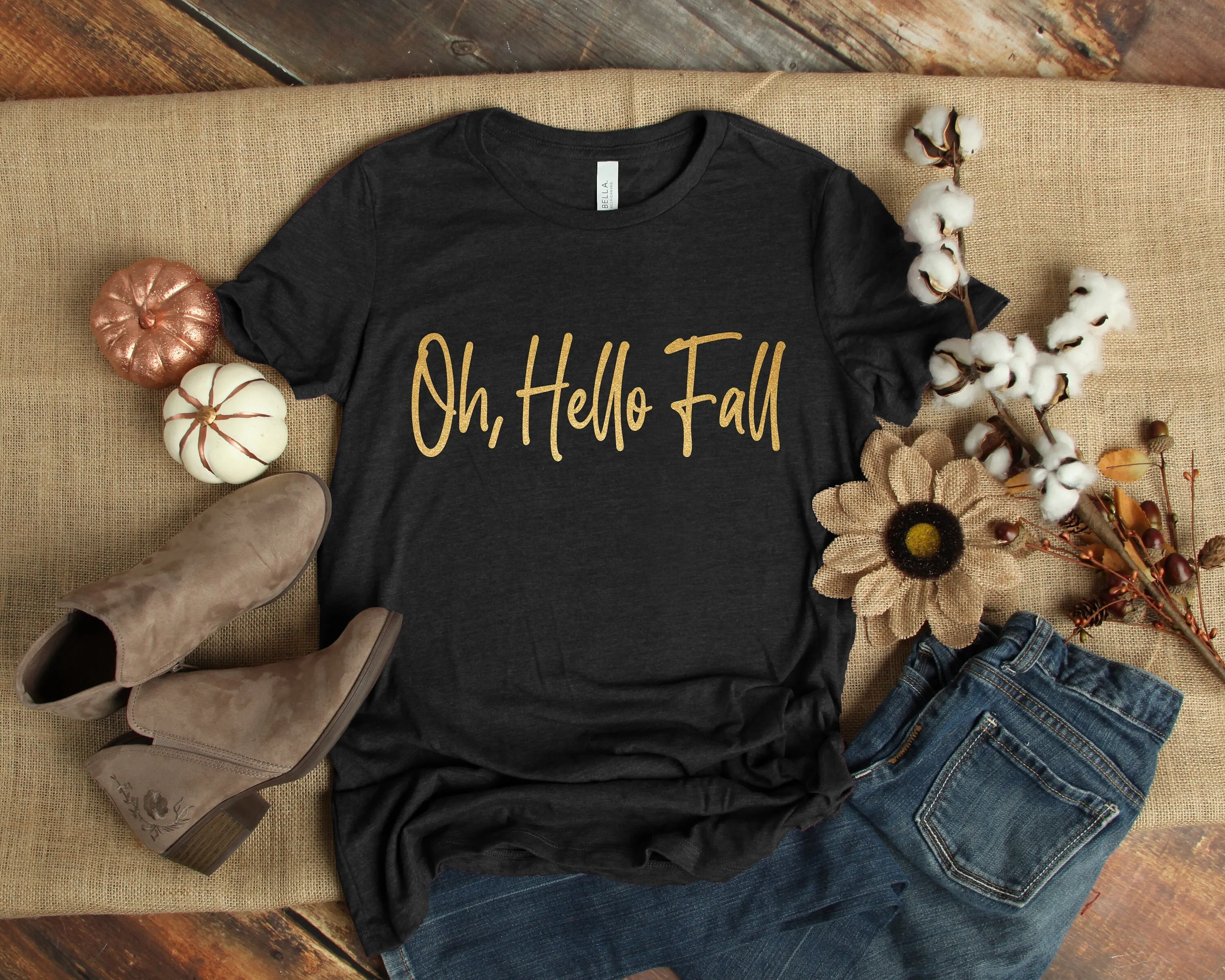 Футболка Hello Fall с тыквой на День Благодарения Gobble Wobble Dinner Family