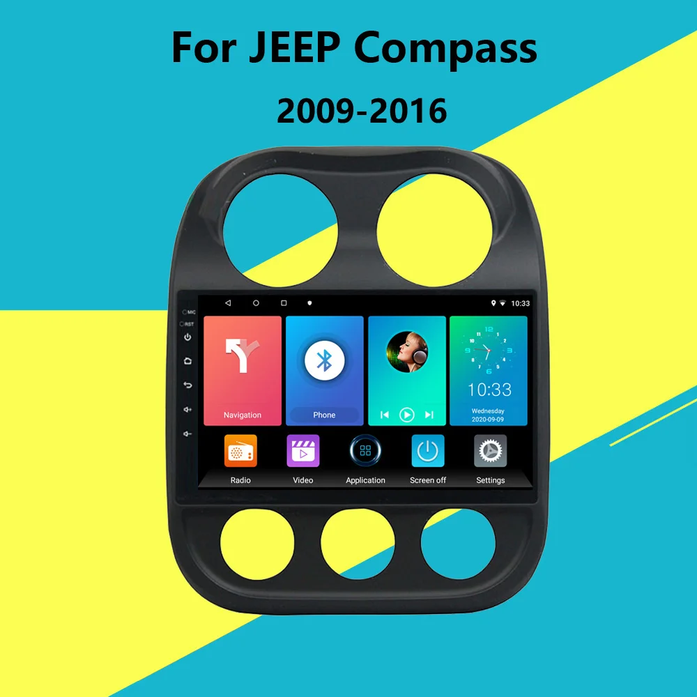 

10.1 Inch Android 2 Din For JEEP Compass Patriot 2009-2016 Car Radio Multimedia Video Player Navigation GPS Bluetooth Wifi