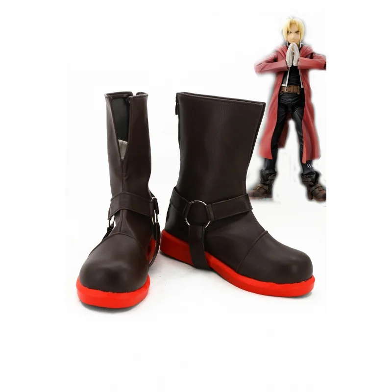 Fullmetal Alchemist Edward Elric Men Pleather Boots Shoes Anime Cosplay EU US Size
