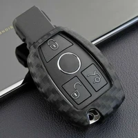 carbon fiber car key bag case car keychain for mercedes benz bga amg w203 w210 w211 w124 w202 w204 w205 w212 w176 silicone cover