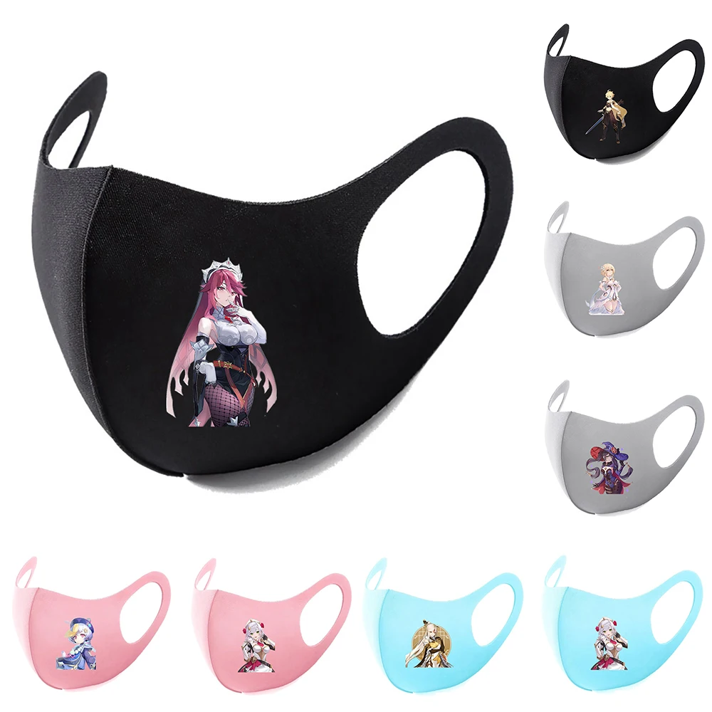 

Игровой костюм для косплея Genshin Impact, маска для лица для взрослых, Пылезащитная, стирающаяся, для Хэллоуина