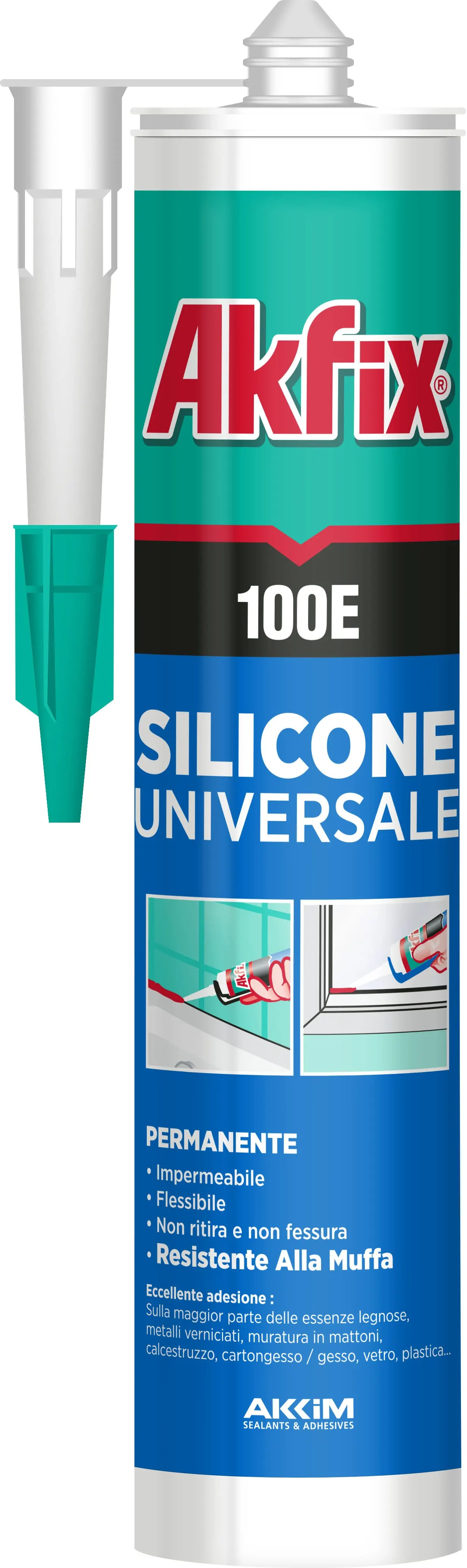 Универсальный силиконовый герметик 100E 280мл. Черный | Герметики