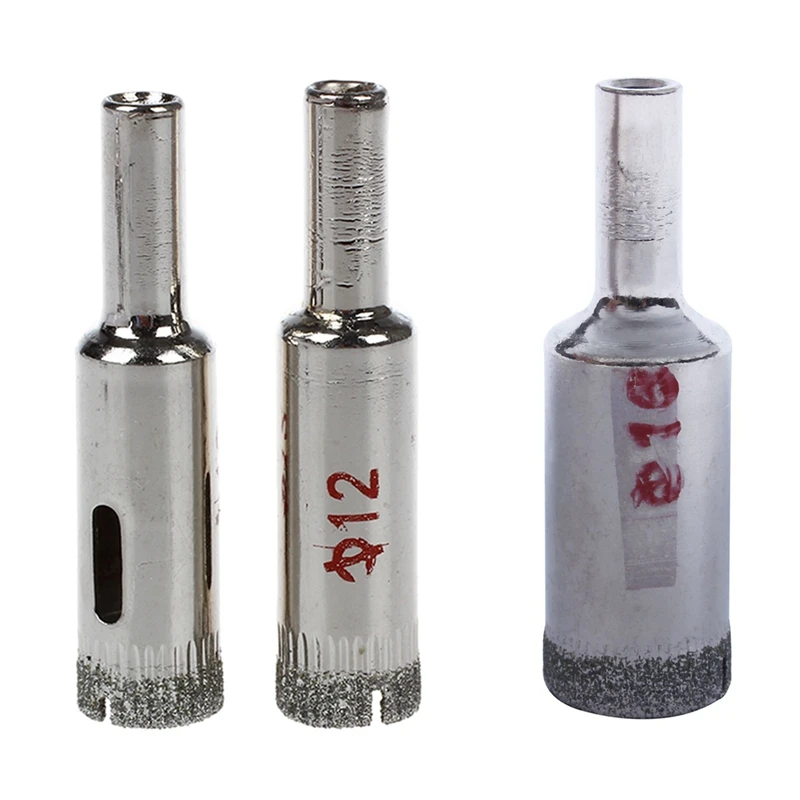 

1X Diamond Particles Coated Drill Bit Ceramic Tile 16Mm Dia Glass Hole Saw & 4 Pcs 12Mm Dia Diamond Coated Drill Bit Marble Tile