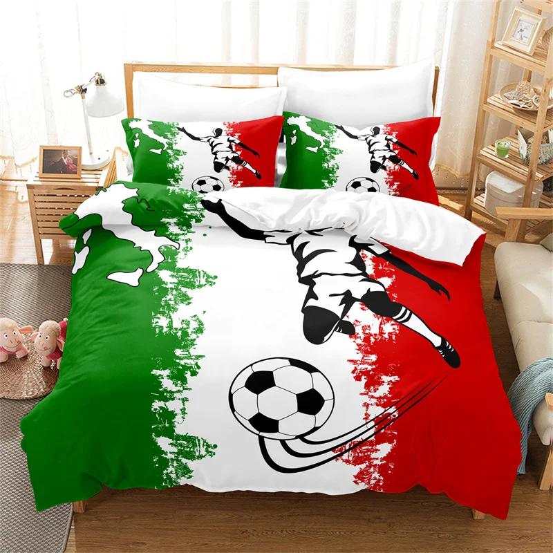 

Football Bedding Set Athletic Sports Duvet Cover 3d Fashion Design Young Boys Quilt Cover Queen Duvet Cover Set Bedding Sets