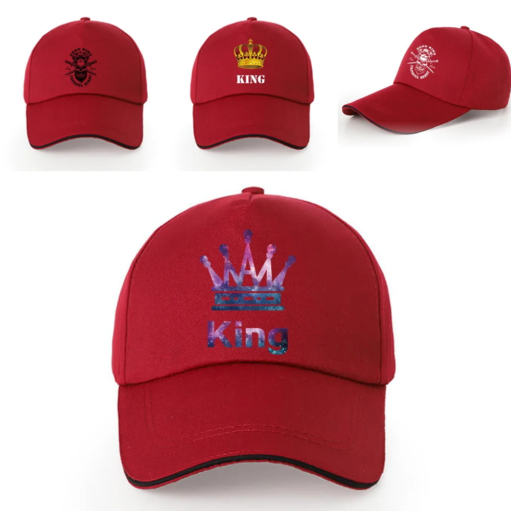

Baseball Cap Fashion Unisex Summer All Cotton Visors Hats Adjustable Sunscreen Snapback Hat King Queen Print Street Hip Hop Caps