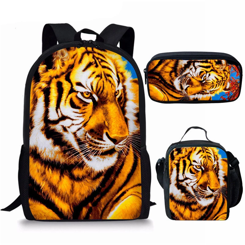 Детский школьный ранец с принтом тигра, Детский рюкзак для девочек и мальчиков, портфель для начальной школы, школьные сумки для учебников