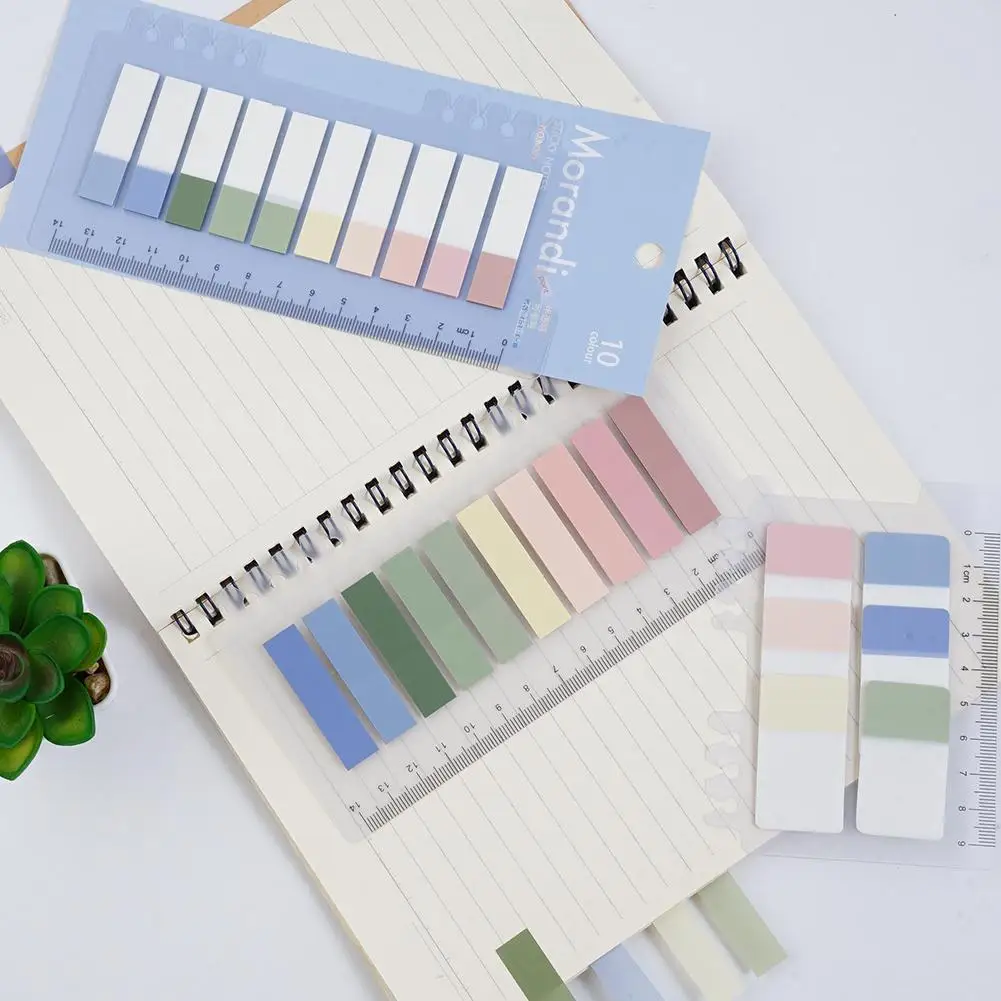 

960 Sheets Morandi Color Labels Sticky Notes Memo Pad Flags For Page Marker Planner Stickers Office School Fashion Index Tab
