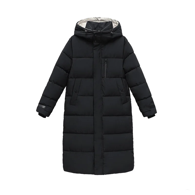 WYWMY X-Long Winter Jacket Women's Parkas Thick Casual Hooded Cotton Padded Coat Female Solid Warm Long Quilted Coat Outwear