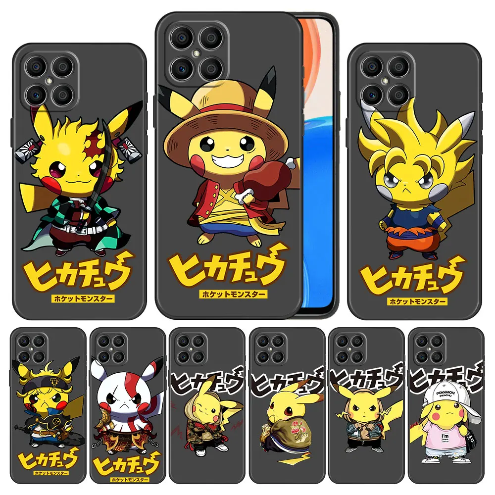 

Case Funda for Honor 20i Play 9A Lite X8 x7 X9 30i Pro 60 50 Magic4 Play6T 10 Celular Shockproof TPU Pokemon Pikachu Cartoon