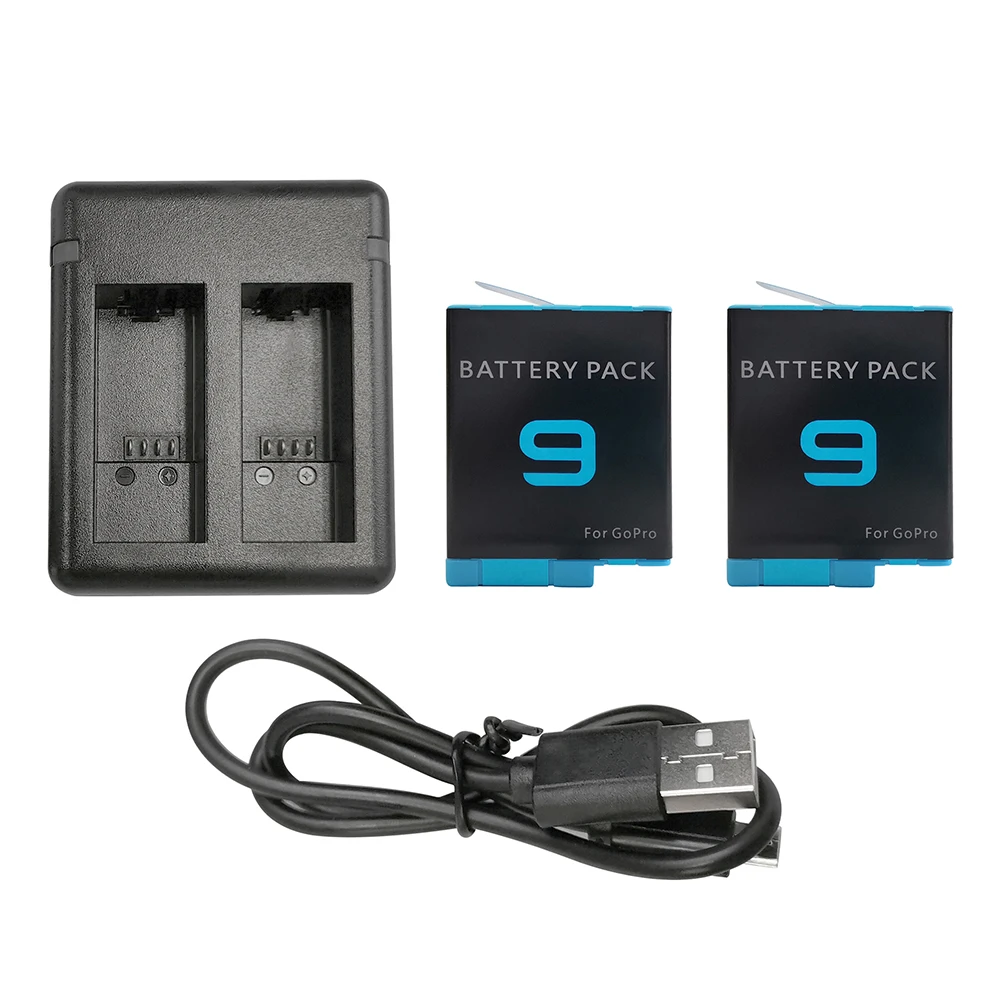 Professional Station Dock Battery Charger Multi Protection Photography Micro USB Fast Charging ABS Double Ways For Gopro Hero 9 |