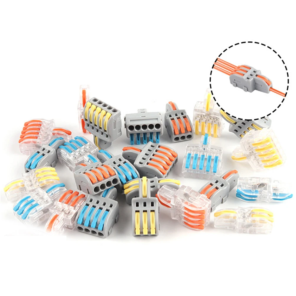 

5PCS 1 in multiple out Splitter plug-in Quick Wire Connectors Combined Butt Parallel Terminals With Lever For Junction Box