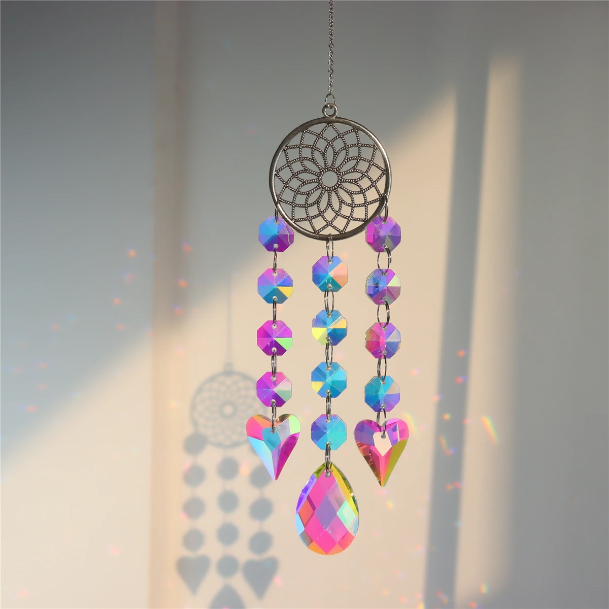 

Crystal Wind Chime Sun Catchers Ornament Star Moon Pendant Window Hanging Curtain Windchime Rainbow Chaser Home Garden Decor