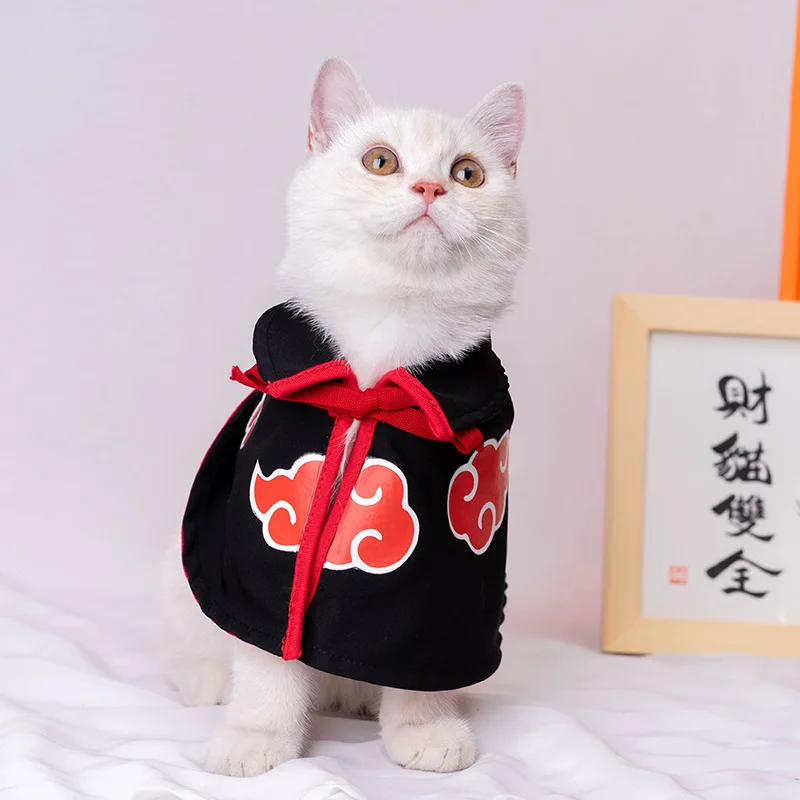 

2022 Cat Cloak Anime Costume Halloween Pet Clothes Pet Cloak Cosplay Party For Small Dogs Cats Clothing