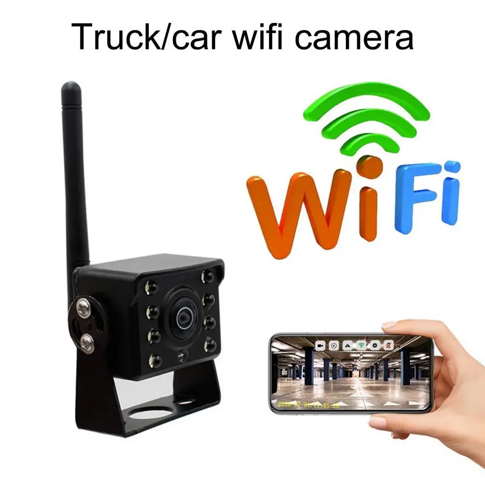 

Ultra HD Reversing Camera Wireless Rear View Camera WiFi Rreversing Camera 180° Wide Angle Night Vision Bus Truck Cam Waterproof