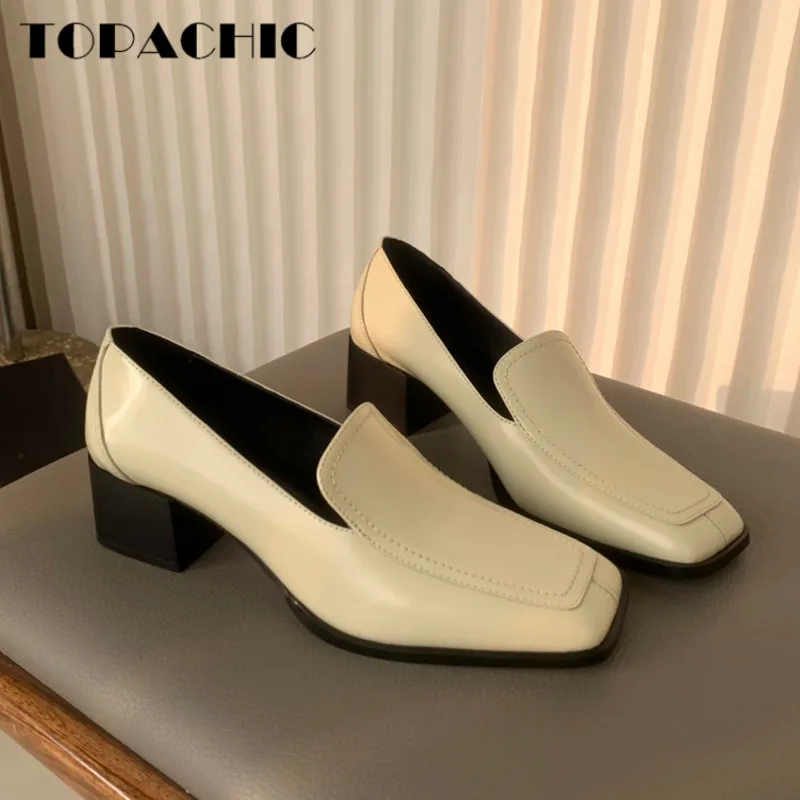 

Женские туфли с квадратным носком, в стиле ретро