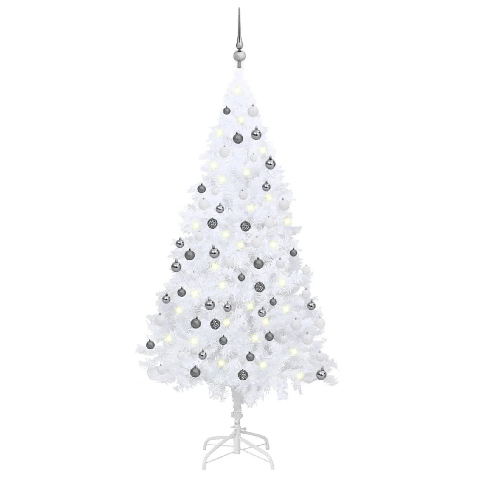 

Artificial Christmas Tree with LEDs&Ball Set White 47.2" PVC