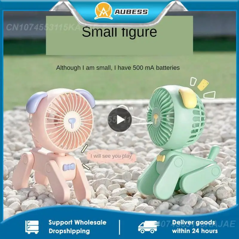

1~10PCS Cartoon Fan Cute Silencing Mini Fan Rechargeable Summer Usb Charging Changeable Adorable Fan Lazy Desktop Office Puppy