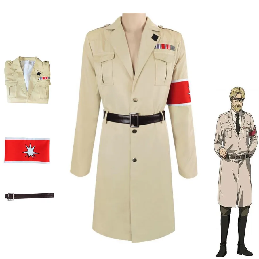 

Anime Attack On Titan Marley Scout Regiment Cosplay Costume Coffee Color Military Uniform Aldult Man Halloween Police Suit