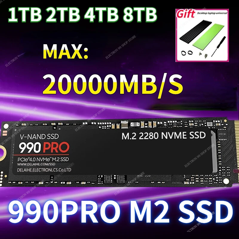 

PS5 NVMe 990 PRO Portable SSD Original 4TB M.2 SSD 2TB 1TB hard Drive 980EVO NGFF HDD Hard Disk Internal For Laptop Desktop PS4