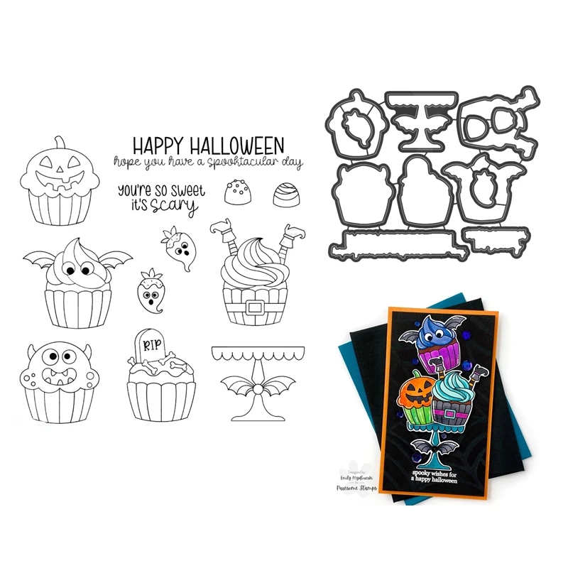 Жуткий кекс, прозрачный штамп на Хэллоуин, новый Август 2022, Скрапбукинг для изготовления бумаги, металлические Вырубные штампы, рамки, карточка, рукоделие Жуткий кекс, прозрачный штамп на Хэллоуин, новый Август 2022, Скрапбукинг для изготовления бумаги, металлические Вырубные штампы, рамки, карточка, рукоделие