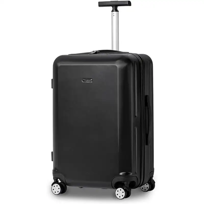 

Привлекательный 20-дюймовый черный Жесткий чемодан-Спиннер для ручной клади со встроенным замком TSA, прочные колеса для путешествий.