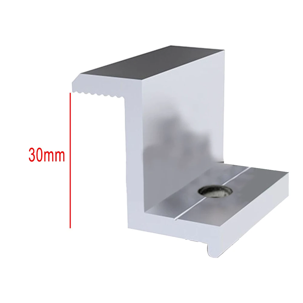 

Light Weight Convenient Transportation Frame Heights 30mm 32mm 35mm And 40mm End Clamp Solar Panel Aluminum End Clamp Silver