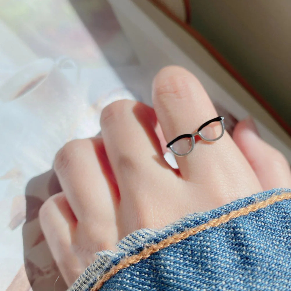 

2022 New Trendy Cute Glasses Ring Multiple Minimalist Adjustable Ring Bohemian Finger Ring Jewelry Accessories for Woman Girls