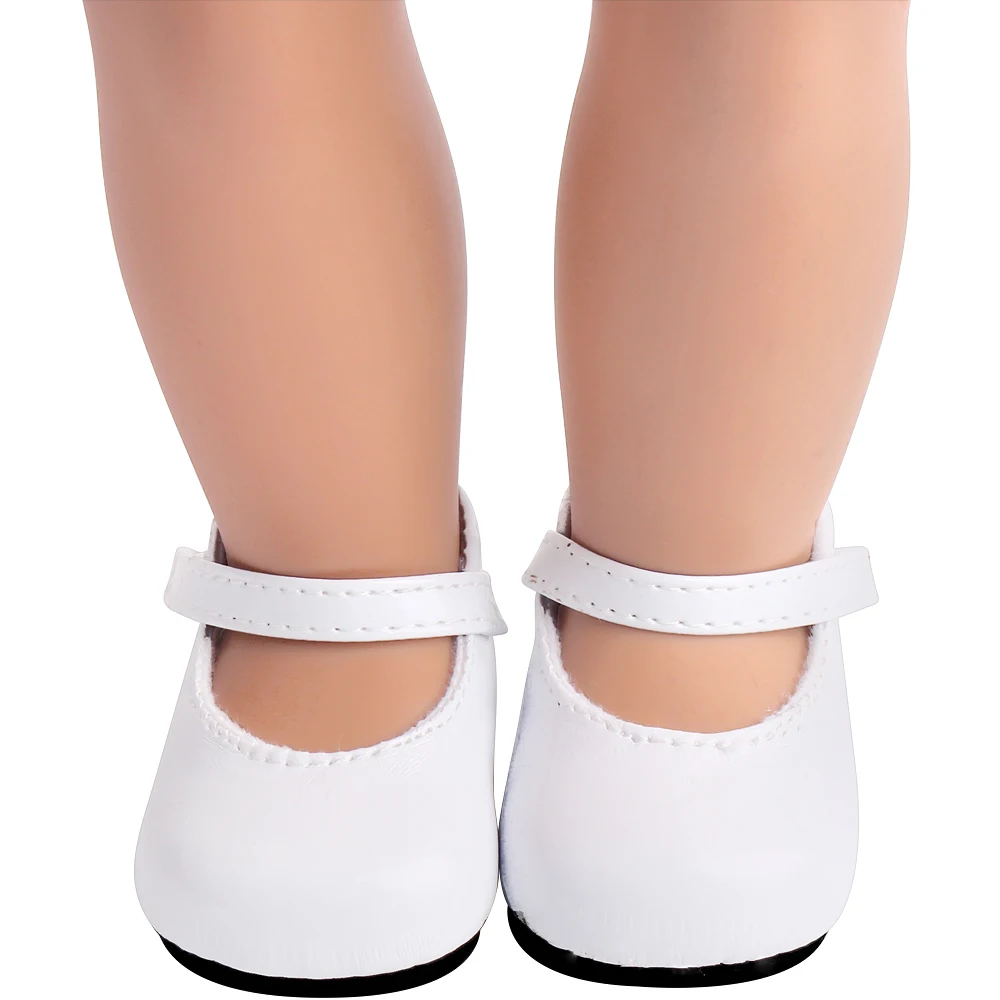 

Doll Shoes White Mary Jane Round Toe Dress Shoes 18 Inch American Og Girl Doll 43 CM Reborn Baby Boy Doll DIY Toy Gift s7