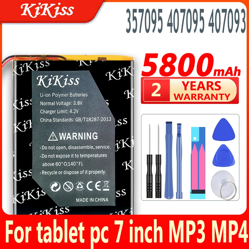 

Аккумулятор KiKiss 5800 мач 357095 407095 407093 для планшетного ПК 7 дюймов MP3 MP4