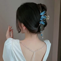 ancient style embroidery tassel butterfly clutch clip claw women hairpin clips hair styling tools women girls hair accessories