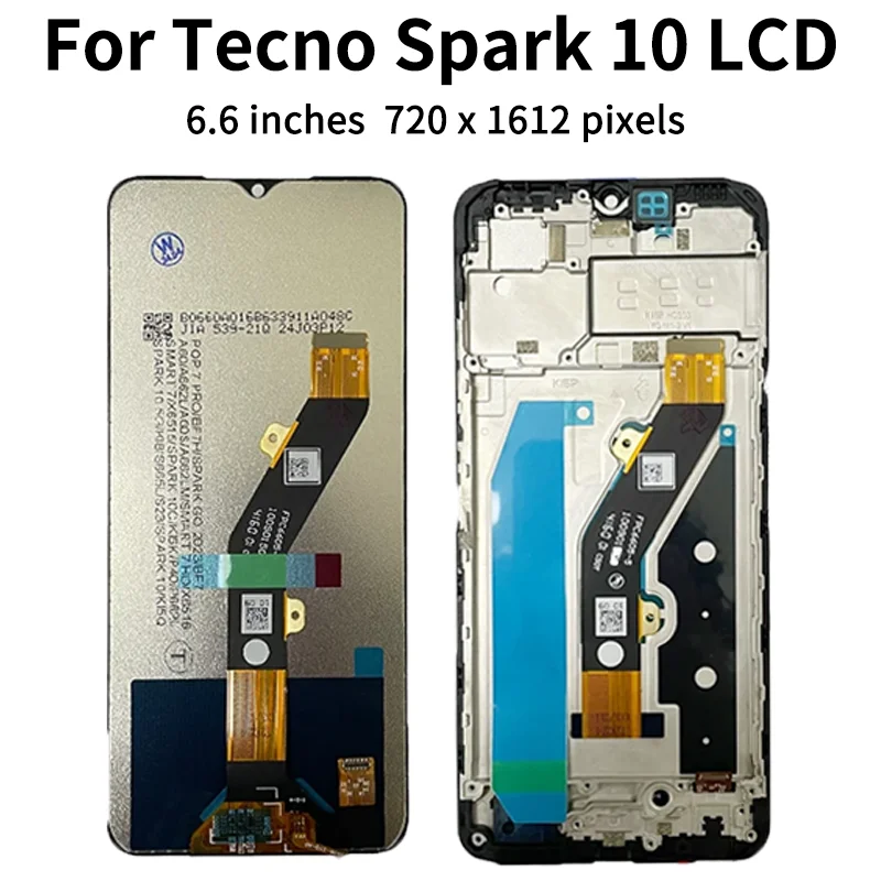 Фото OEM для Infinix Tecno Spark 10 Pro/10C/10 ЖК-дисплей, сенсорная панель, дигитайзер в сборе KI7 KI5k KI5q, рамка дисплея №2