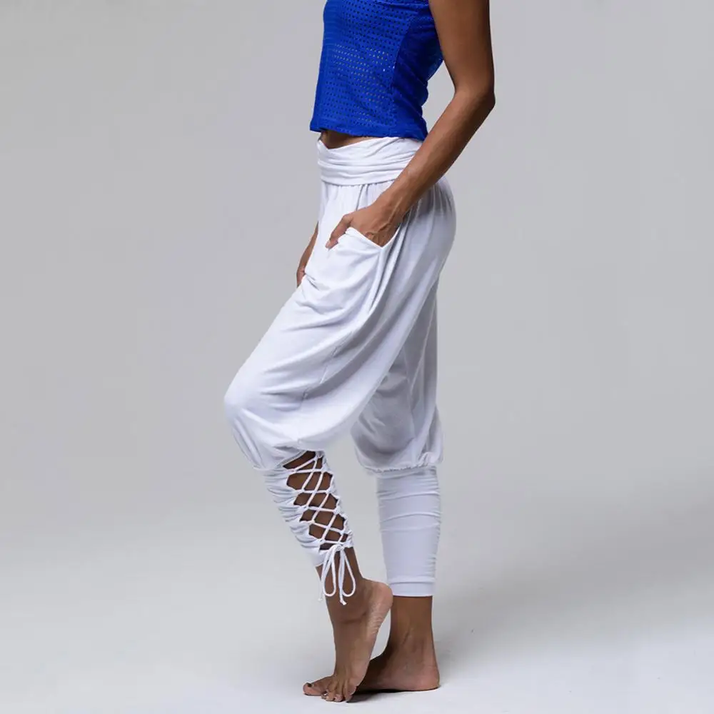 

Брюки Женские однотонные с карманами, повседневные штаны на шнуровке, джоггеры, шаровары для йоги с карманами