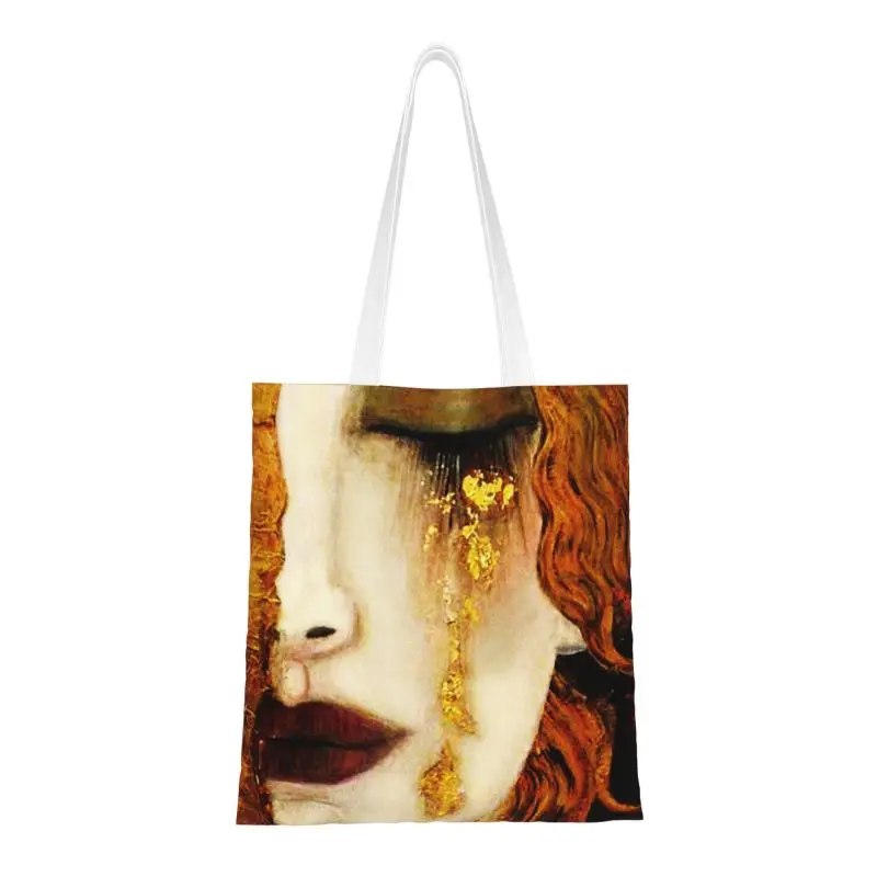 

Gustav Klimt Golden Tears Grocery Shopping Tote Bag Women Symbolism Art Canvas Shoulder Shopper Bag Large Capacity Handbags