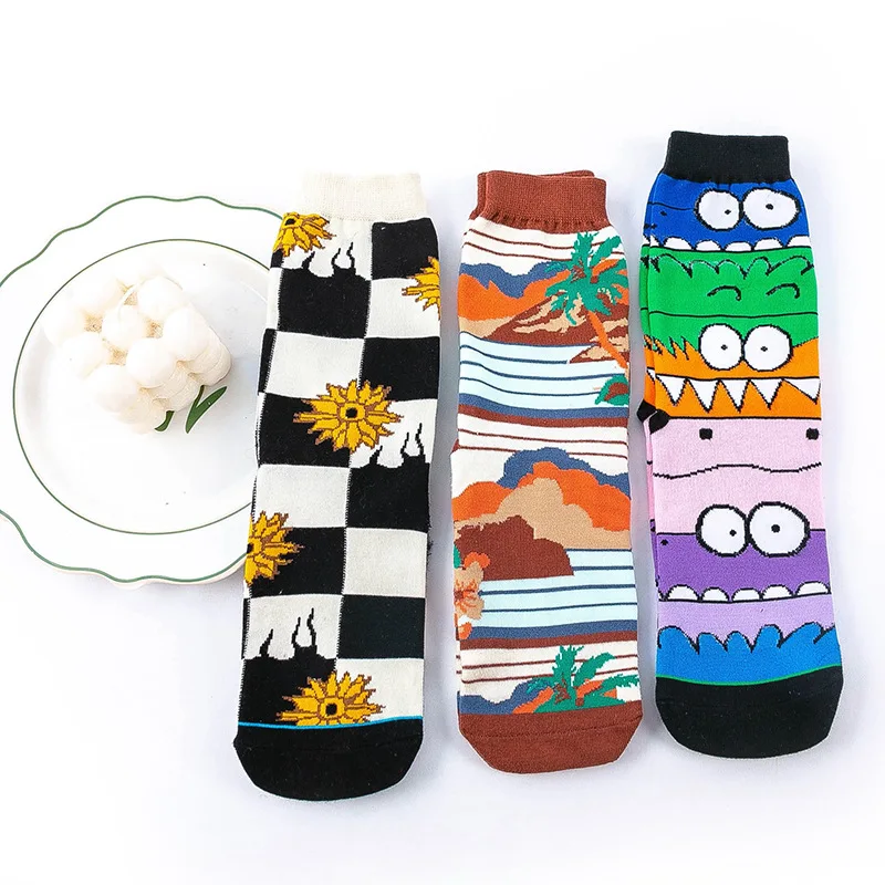 

Creative Women Socks Funny Cute Cotton Sock Woman Long Lady Sock Comfortable Spring Casual Soft Skate Sport Unisex Couples Socks