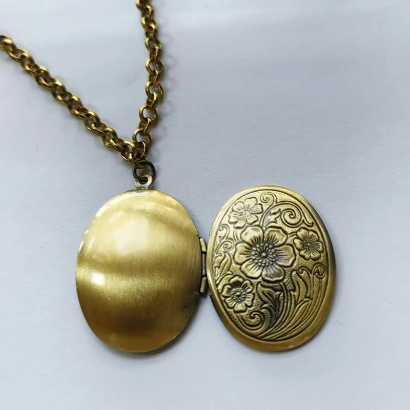 1 шт. античный бронзовый круглый Овальный медальон в форме сердца подвески