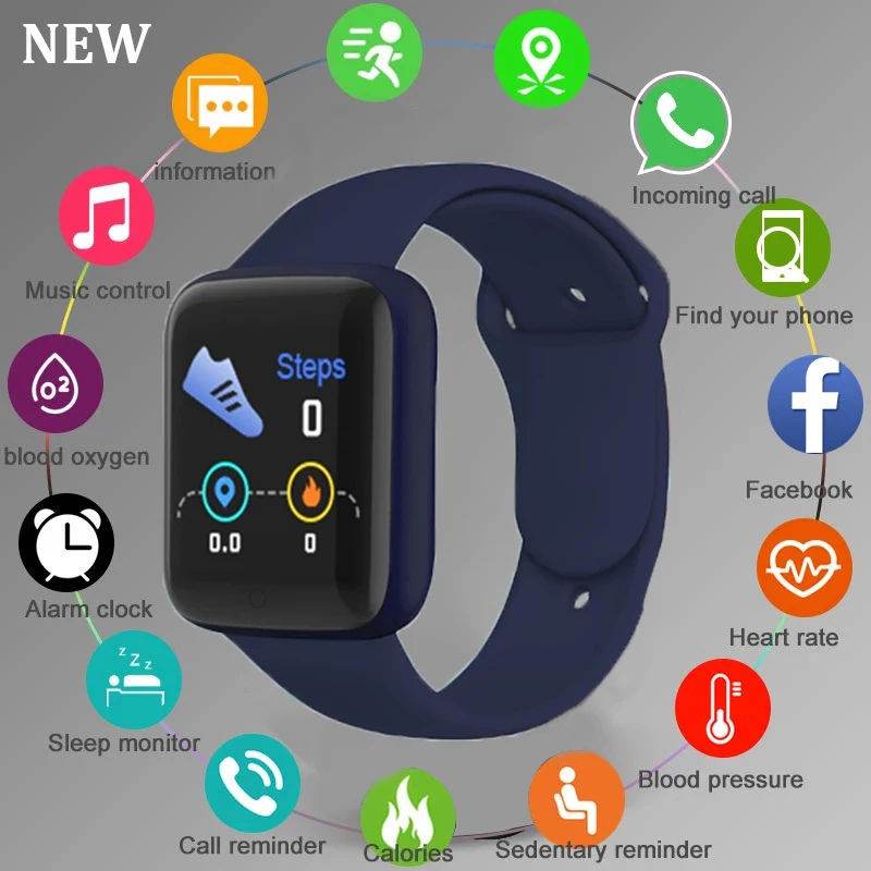 

Kids Smartwatch Silicone Fitness Tracker Heart Rate Monitor Watch For Boys Girls Waterproof Smart Bracelet Children Smart Watch