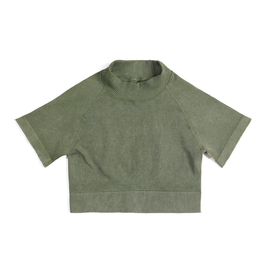 Knitted Workout Set Seamless Washed Bra Crop Top Shorts Set Sport Leggings Workout Outfits Gym Suits Fitness Clothing Women