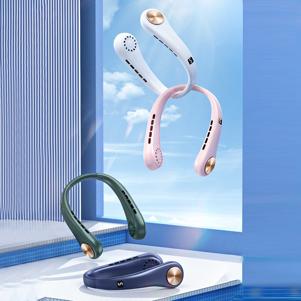 

Portable Summer Air Cooling Hanging Neck Fan Bladeless Outdoor Sports Travel Wearable USB Neckband Personal Hanging Neck Fans