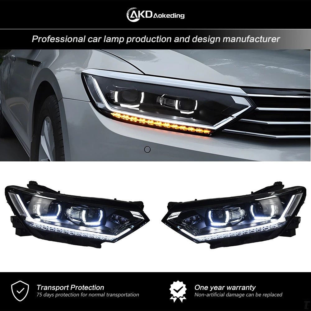 

Head Lamp For VW Passat EU B8 2017-2019 Headlights Fog Lights Daytime Running Light DRL H7 LED Bi Xenon Bulb Car Accessories