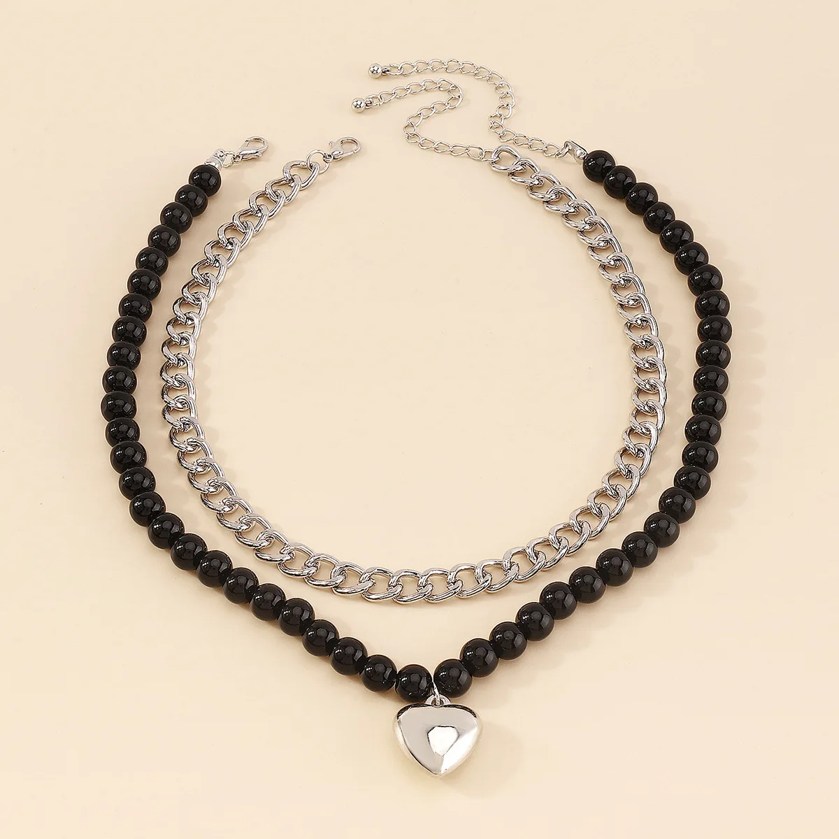 Ethnic Style Exaggerated Beaded Chain Neckchain Love Sweet Cool Style Multi layered Layered Necklace Small Necklace Ornament