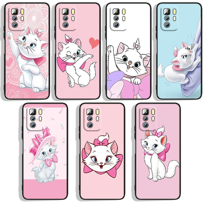 

Cute Marie Cat Phone Case For Xiaomi Redmi Note 10 10S 10T 10ProMax 11 11S 11T 11E Lite Pro 5G Black Iuxury Silicone Back Soft
