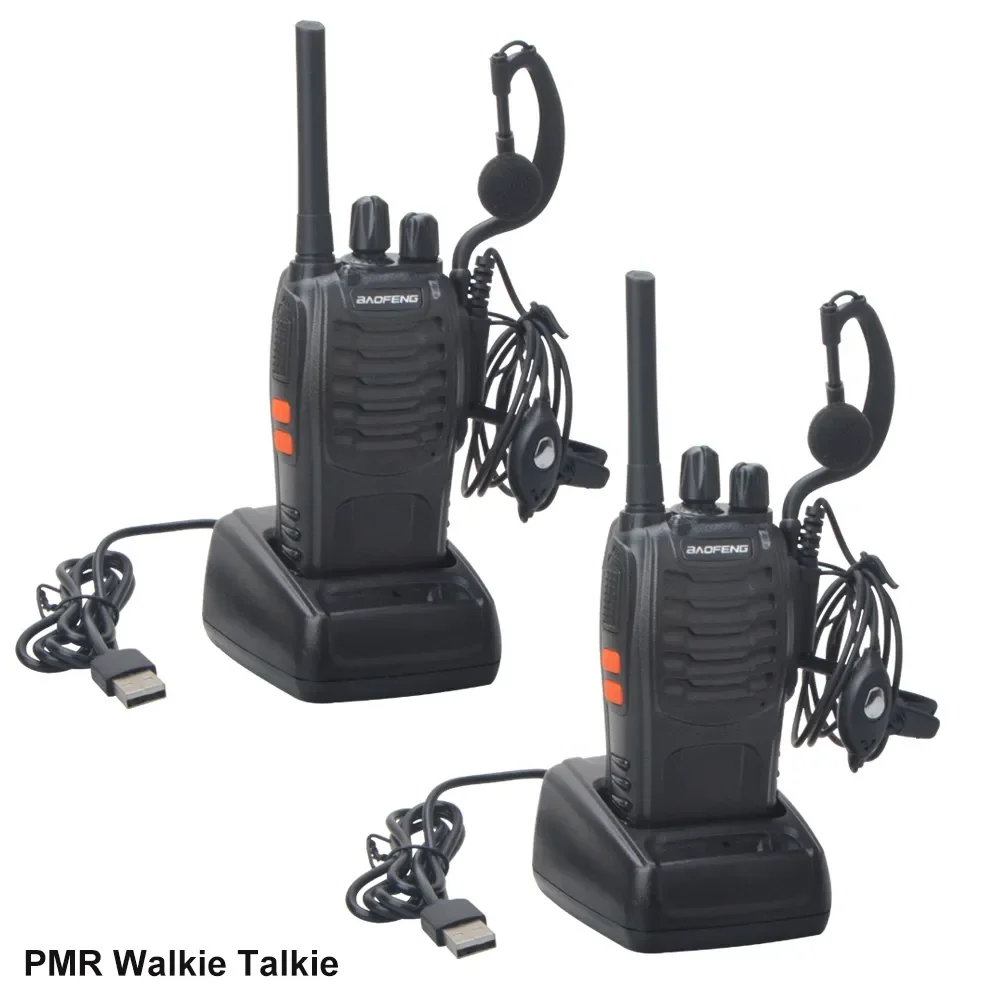 

2Pcs/Pack Walkie Talkie Baofeng BF-88E PMR 16Channels 446.00625-446.19375MHz License Free Radio with USB Charger and Earpiece