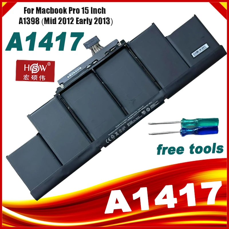 

A1417 Laptop Battery for Apple A1398 (2012 Early-2013 Version) for MacBook Retina Pro 15" fits ME665LL/A ME664LL/A