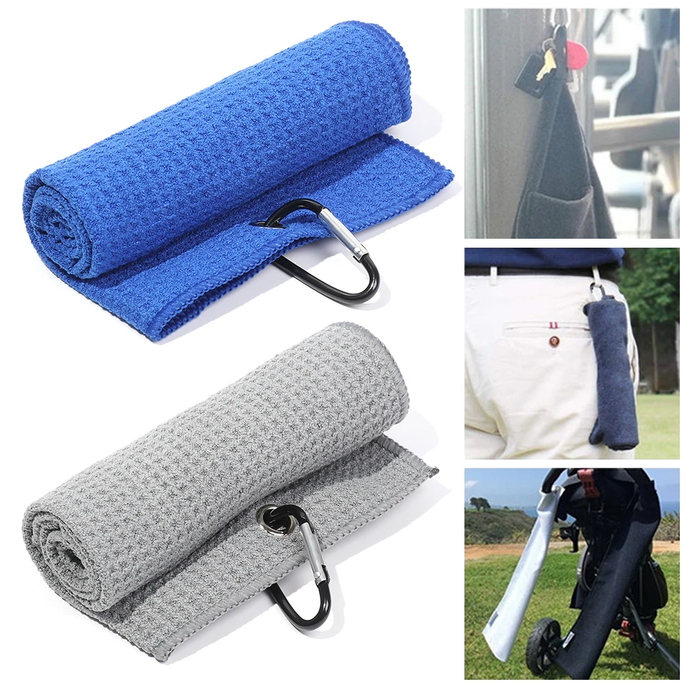 

30*50cm Balls Hands Microfiber High Water Absorption Cleans Clubs With Carabiner Hook Golf Towel Cleaning Towels