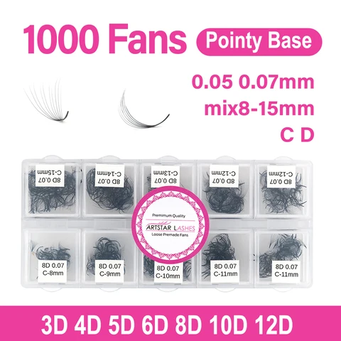 ARTSTAR LASHES Свободные вентиляторы для наращивания ресниц 3D 4D 5D 6D 8D 10D 12D